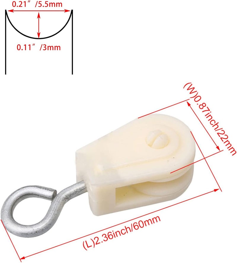 RDEXP White Lightweight Plastic 8mm Single Sheave Lift Pulley for Chicken Poultry Farms Pack of 10 - Image 4